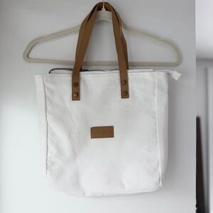 COZY EARTH | WHITE 100% VISCOSE BAMBOO REUSABLE SUSTAINABLE TOTE BAG PURSE